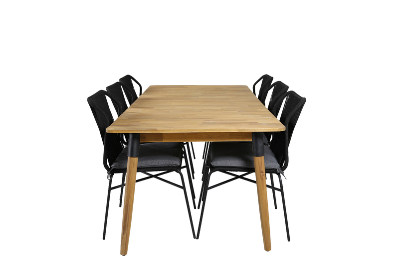 Julian, ett rektangulärt och smakfullt matbord med plats för många. Bordet är tillverkat i brun akacia med snygga svarta detaljer som ger bordet en schysst kaxighet. Bjud in familj och vänner till många härliga utemiddagar framöver!
 
 Skötselråd:
 För at