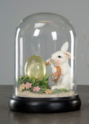 Påskdekoration, ledkupa harePåskdekoration i form av en ledkupa med kanin och ägg inuti.Höjd: 18 cmDiameter: 13 cm 