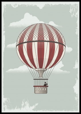 Poster, LuftballongEn härlig barnposter med motiv av en luftballong. Den vackra postern pryder enkelt upp barnrummet och speglar en atmosfär av harmoni. Postern passar utmärkt för den lille utforskaren. Tryckt på miljövänligt 230g, matt papperFinns i fler