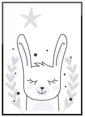 Poster, Baby bunnyEn söt barnposter med dova färger och en söt kanin. Tryckt på miljövänligt 230g matt papperFinns i flera storlekarPostern levereras utan ram