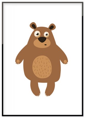 Poster BjörnenBjörnen är söt poster med en liten tankspridd björn på. Matcha med de andra skogsdjuren för ett härligt djurrike i barnrummet. Tryckt på miljövänligt 230g, matt papperFinns i flera storlekarPostern levereras utan ram