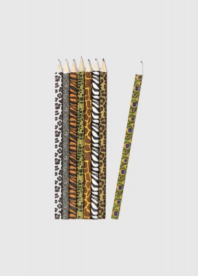 Blyertspennor - SafariÅtta blyertspennor med olika mönster från vilda djur.Förpackning: 202x85x25 mm