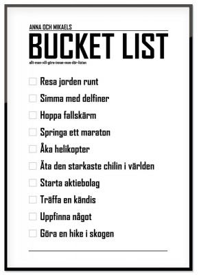 Poster MIN EGEN - Bucket listEn Bucket list