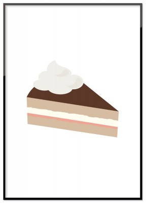 Poster, CakeEn affisch över en illustrerad härlig tårtbit. Tryckt på miljövänligt 230g matt papperFinns i flera storlekarPostern levereras utan ram