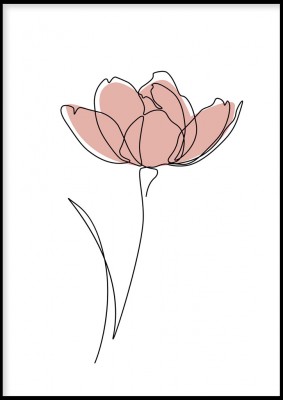 Poster, flower colourVacker poster med en enkel blomma med rosa blomblad.Tryckt på miljövänligt 230g, matt papperFinns i flera storlekar Postern levereras utan ram