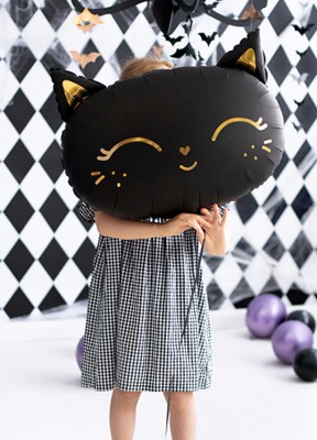 Folieballiong, kattEn svart matt folieballong i form av en katt. Den perfekta dekorationen till Halloween. Höjd: 36 cmBredd: 48 cm