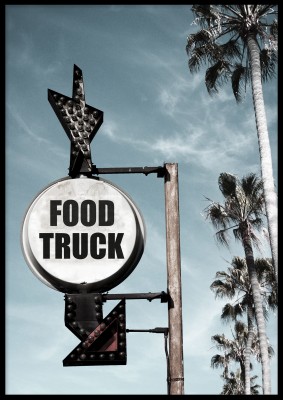 Poster Food truckSnyggt fotoprint över en skylt med texten Food Truck