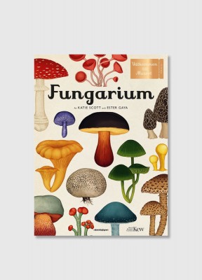 Barnbok, FungariumVälkommen till museet som är öppet varje dag, året om! De fantastiska faktaböckerna Animalium och Botanicum har gjort succé världen över, och nu får vi följa med på en fascinerande resa genom svamparnas rike i Fungarium.Svampar är mycket