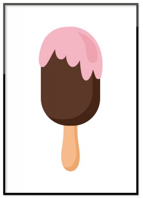 Poster, Ice creamEtt print med en lockande härlig glass. Tryckt på miljövänligt 230g matt papperFinns i flera storlekarPostern levereras utan ram