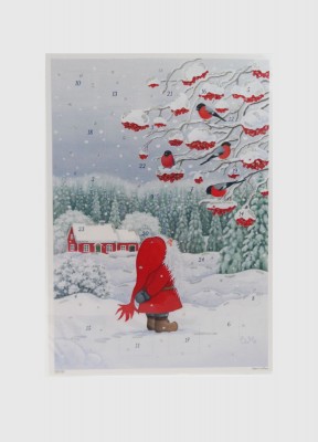 Adventskalender, julfåglarEva Melhuish, en brittisk konstnär med svenska rötter, illustrerade denna adventskalender med stor uppmärksamhet på detaljer.Storlek: 21x29,7 cm 