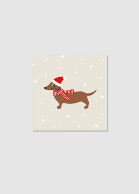 Julservett, Deer BaublesKaffeservett med julmotivet av en ren med julkulor i hornen. Storlek: 25x25 cmAntal: 20 st