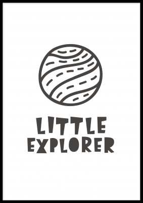 Poster, Little ExplorerEn härlig poster i motiv av en planet och texten Little Explorer