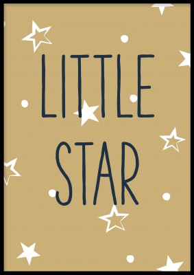 Poster, Little starBarnposter med texten Little star. Tryckt på miljövänligt 230g, matt papperFinns i fler storlekar Postern levereras utan ram