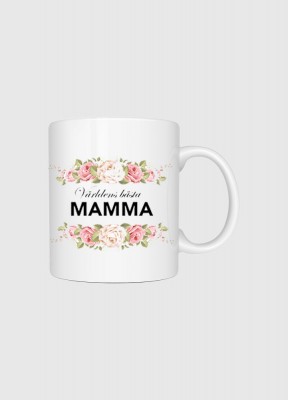 Keramikmugg, världens bästa mammaVit keramikmugg med texten Världens bästa mamma