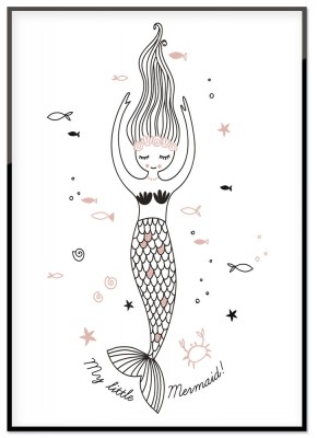 Poster My Little MermaidEn barnposter med sjöjungfrutryck. Tryckt på miljövänligt 230g matt papperFinns i flera storlekarPostern levereras utan ram