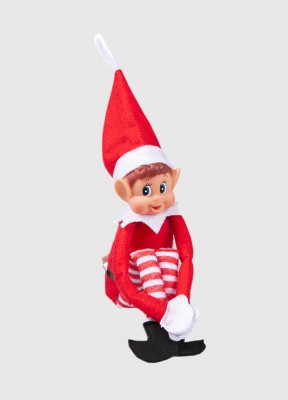 Elf on the shelf docka, Nisse rödHar du en synlig Nisse där hemma?  Det här är en söt liten Nissadocka som kan flytta in och göra bus inför jul. Kroppen är mjuk och huvuvet är av vinyplast. Storlek: 30 cm