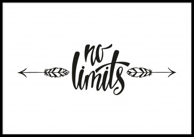 Poster, No LimitsEn härlig citat- och barnposter med den inspirerade texten No Limits