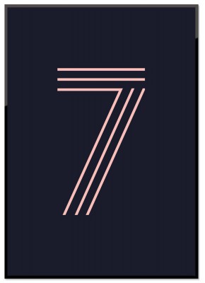 Poster, Number 7En snygg blåtonad retroinspirerad poster med siffran 7. Tryckt på miljövänligt 230g matt papperFinns i flera storlekarPostern levereras utan ram