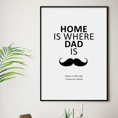 Personlig poster, Home is where dad isEn poster med texten Home is where dad is