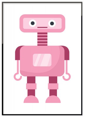 Poster, Rosa robotEn söt liten illustrerad poster med en rosa robot. Tryckt på miljövänligt 230g matt papperFinns i flera storlekarPostern levereras utan ram