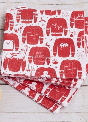 Julservett, 20-packJulservett med mönster av jultröjor. Storlek: 25x25 cmAntal: 20 st