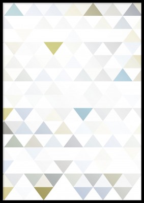 Poster, Soft trianglesEn poster med små trianglar i fina softa färger. Tryckt på miljövänligt 230g, matt papperFinns i flera storlekar Postern levereras utan ram