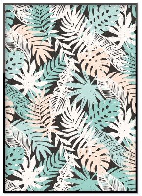 Poster Tropical leavesRetroprint över tropiska löv med snygga dova pasteller.Tryckt på miljövänligt 230g, matt papperFinns i flera storlekar Postern levereras utan ram