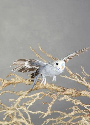 Grå och vackerEn verklighetstrogen, söt flygande grå liten undulat att förgylla ditt hem med. Placera den på en gren, kanske tillsammans med några av de andra små fåglarna du hittar på vår hemsida?
Storlek: 20x25x10 cmModell: FlygandeFärg: Grå
