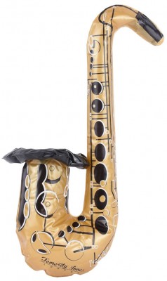 Uppblåsbar SaxofonUppblåsbar saxofon i härlig guldfärgad nyans. Storlek: ca 54x20 cm