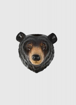 BrunbjörnCool vägghängd vas i form av ett björnhuvud.21x20 cmBrun