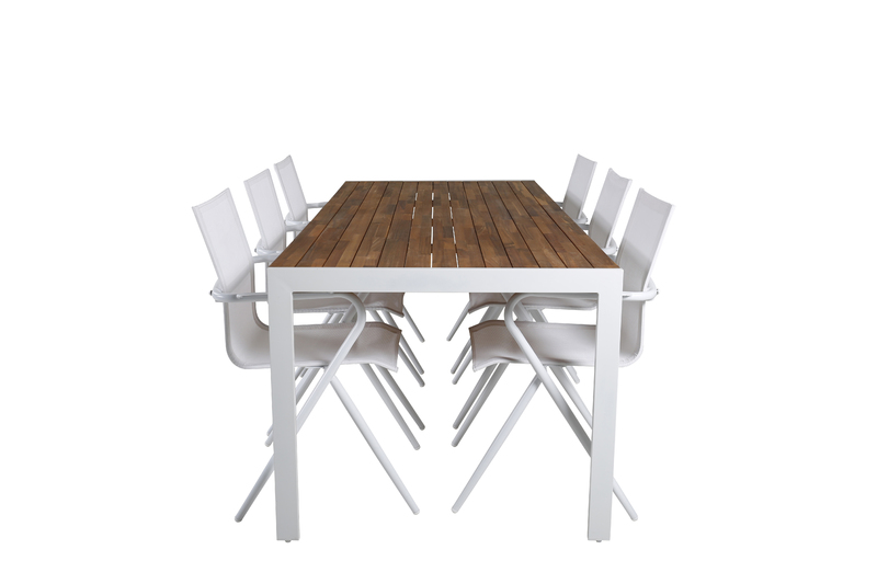 Matbord Bois imponerar med sina raka nordiska former och klassiska design! Bordsskivan är i dekorativ akacia och bordsbenen i stilren vit metall. Matcha med ett par läckra matstolar så får du en komplett matgrupp att samla vänner och familj kring – gör er